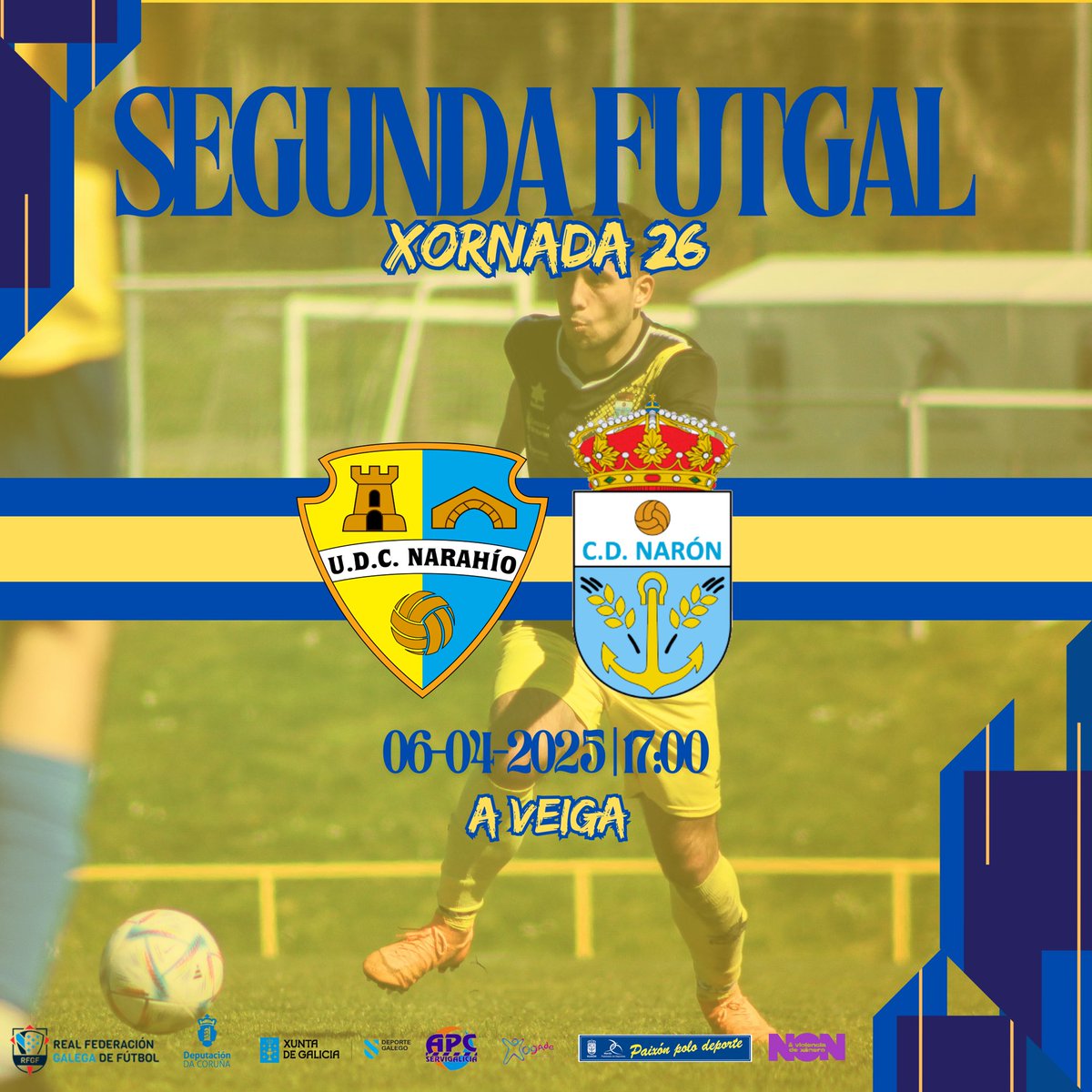🏆 Segunda Futgal Xornada 26

📆 Domingo 6

🆚 UDC Narahío

⏰ 17:00

🏟️ A Veiga

#CDNaron #NarahioNaron