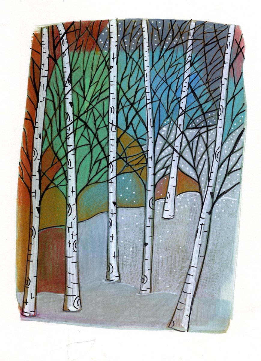 drawstuff's tweet photo. #weatherischanging #sundaytrees #peacefriends #nancycarlsonstudios https://t.co/Nh6Wv90gbd