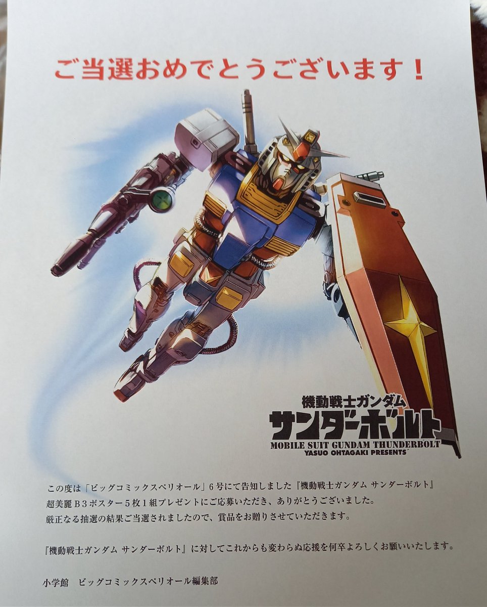 届いた！ #機動戦士ガンダムサンダーボルト のポスタープレゼント