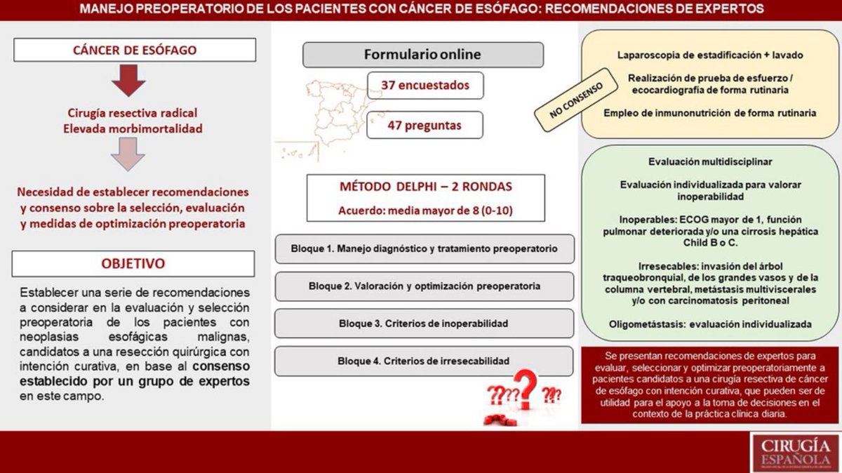 Cirugía Española (@cirugiaespanola) on Twitter photo Manejo preoperatorio de los pacientes con cáncer de esófago: recomendaciones de expertos ✅
🔔 No te pierdas este #articuloespecial en #CirEsp
<a href="/MarcosBruna_/">Marcos Bruna</a> <a href="/RocioPerez_Q/">Rocio Perez Quintero</a> @maria <a href="/aecirujanos/">aecirujanos</a> <a href="/AEC_CEG/">AEC_CEG</a>
🔗elsevier.es/es-revista-cir… Manejo preoperatorio de los pacientes con cáncer de esófago: recomendaciones de expertos ✅
🔔 No te pierdas este #articuloespecial en #CirEsp
<a href="/MarcosBruna_/">Marcos Bruna</a> <a href="/RocioPerez_Q/">Rocio Perez Quintero</a> @maria <a href="/aecirujanos/">aecirujanos</a> <a href="/AEC_CEG/">AEC_CEG</a>
🔗elsevier.es/es-revista-cir…