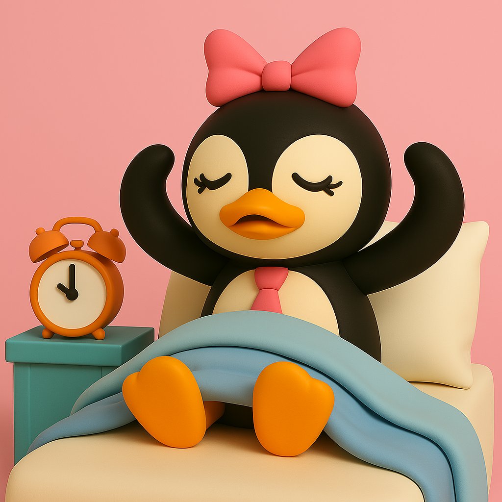 Pingi just woke up after a tiring day yesterday launching the NFT collection. If you got one, show it off in the comments!🎀