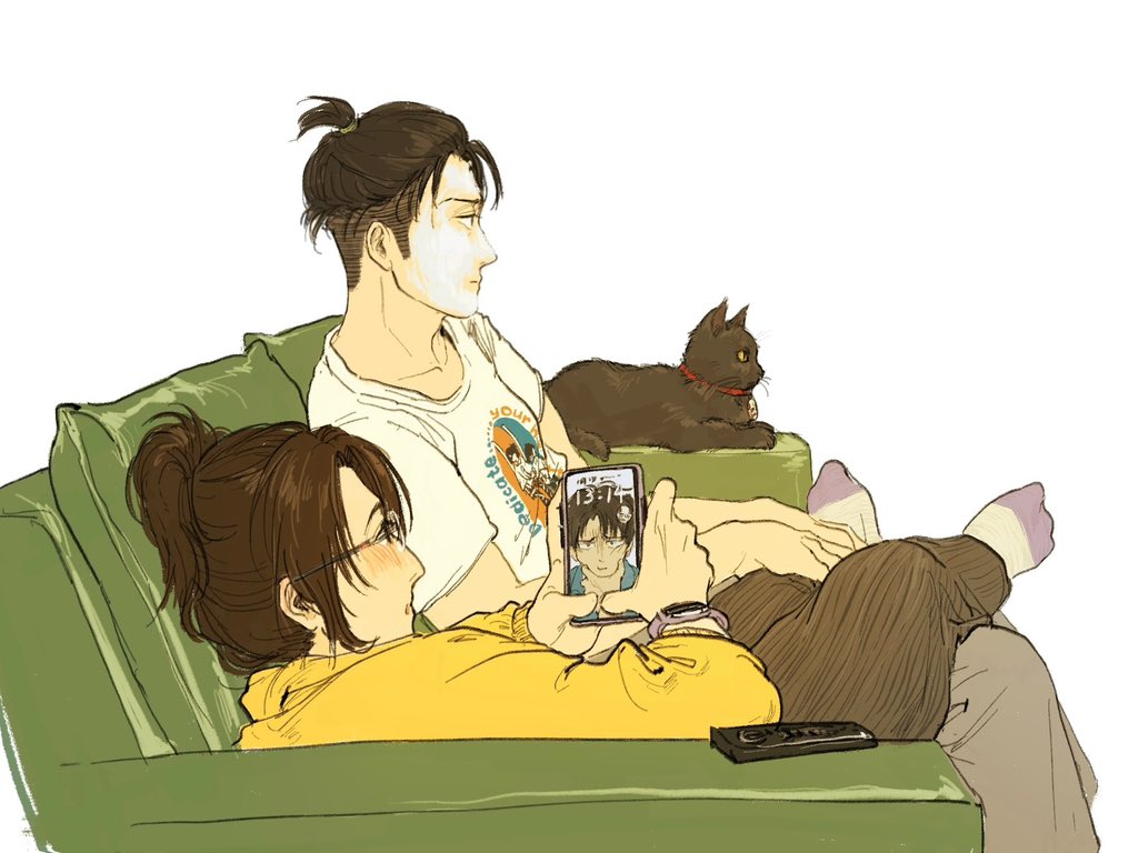 Sih39's tweet photo. 看电视
#リヴァハン #levihan #LeviAckerman #hangezoe #aot https://t.co/kYpAlr2Vy3