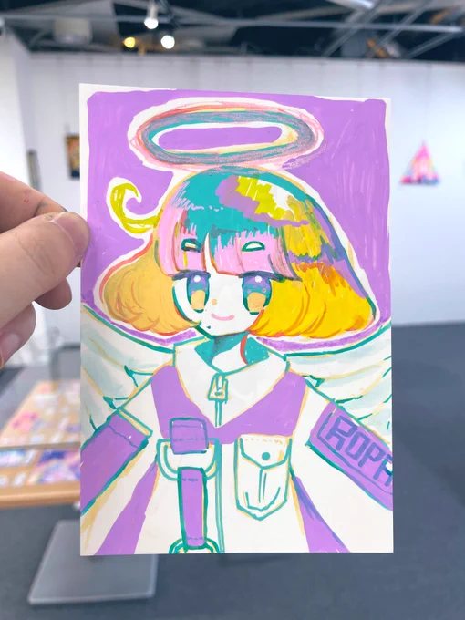 去年の個展会場で描かせていただいた&お迎えいただいたアナログ絵たち!#イラスト #illustraion 
