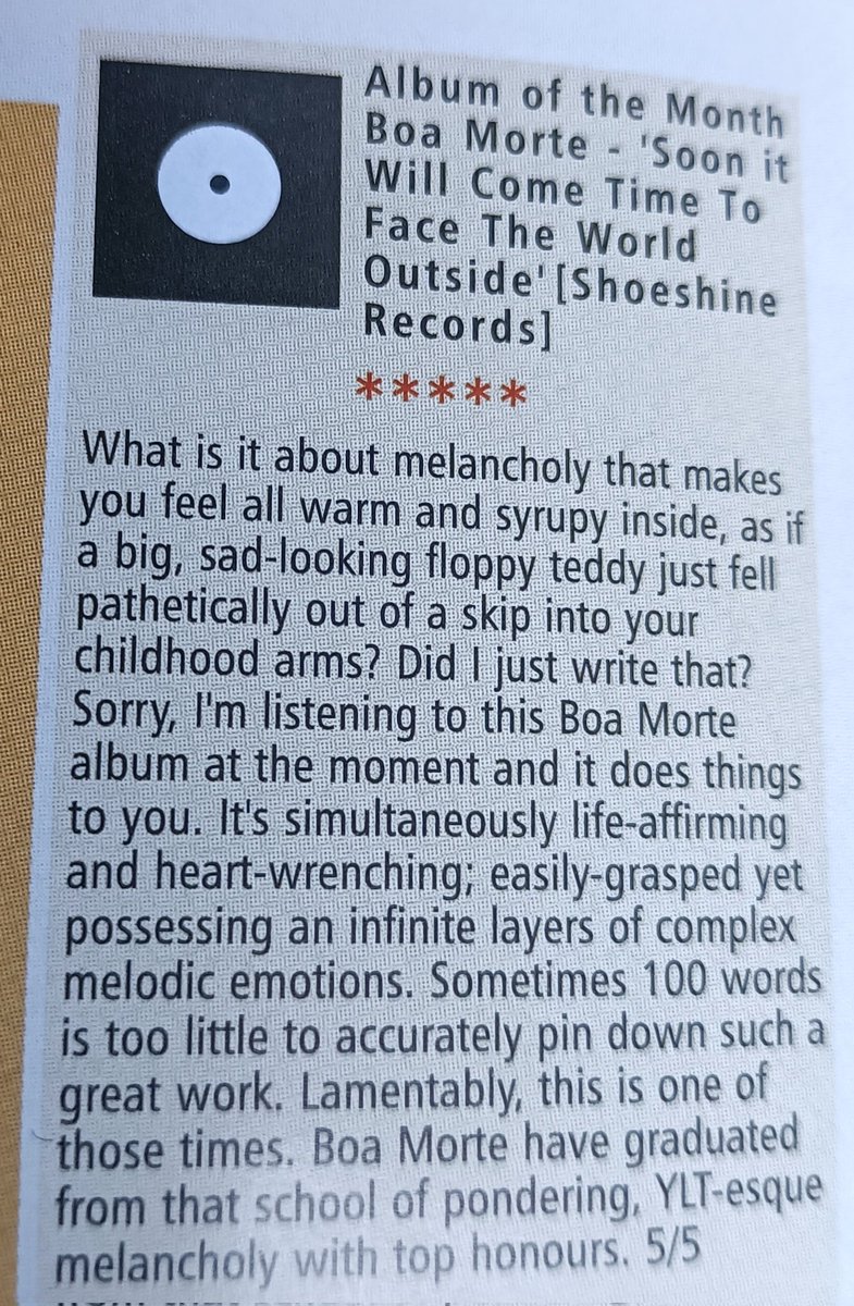 just discovered this old press clipping in a drawer - a review of our first album from Dublin freesheet Dubfly