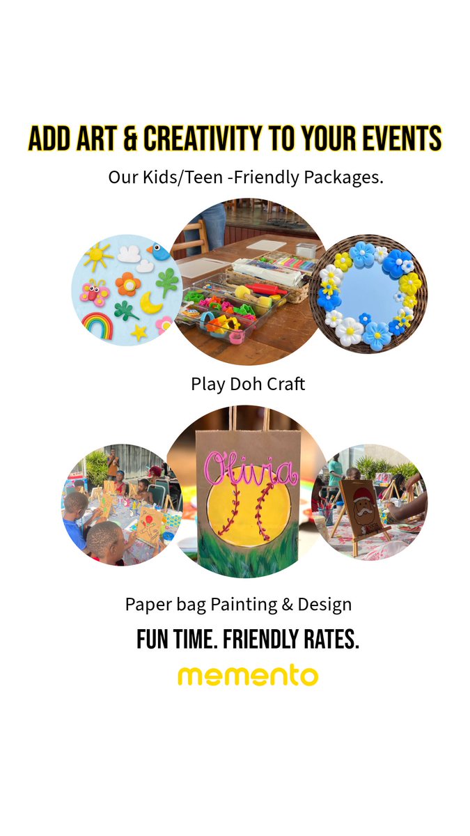 Memento_gh's tweet photo. Add a creative and engaging activity to your events. 😃

Mommies, Daddies, Aunties, Uncles, Guardians…Book Memento.🥰💛 https://t.co/0P2zGmEigm