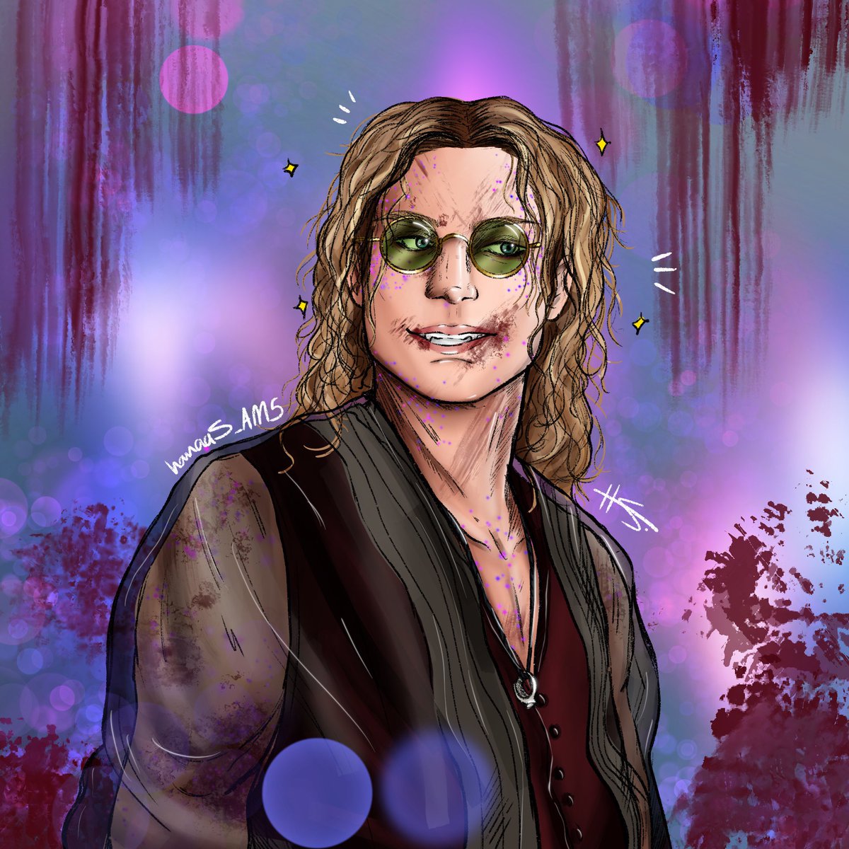 HanaaS_AM5's tweet image. I did it 🙂‍↕️😅💜🩸✨ #SamReid #iwtv #lestat