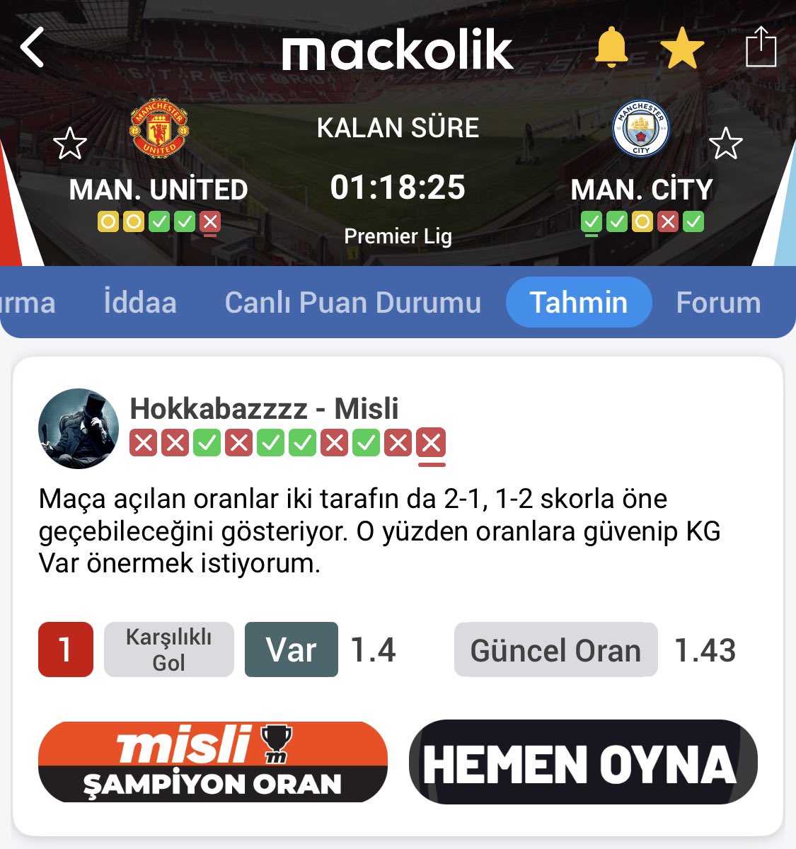 The odds set for the match indicate that both teams have the potential to take the lead with a 2-1 or 1-2 scoreline. That’s why I want to trust the odds and suggest ‘both teams to score’ bet.
