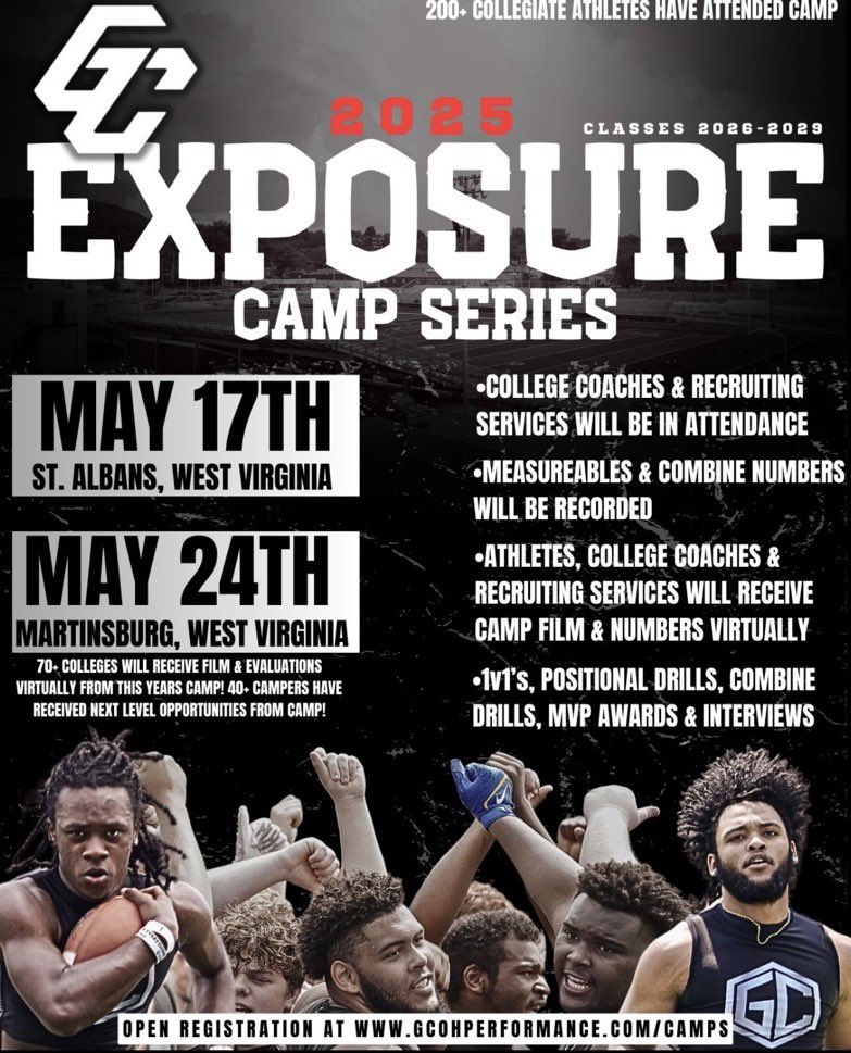 Thank you for the invite! @GordonCohagan <a href="/GCECampSeries/">GC Exposure Camp Series</a> <a href="/GCMotion7v7/">GC Motion 7v7</a> <a href="/BeckleyFB/">Beckley Football</a> <a href="/StreetSarrett/">Street Sarrett</a>