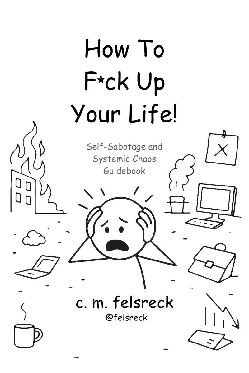 felsreck's tweet image. Free today. amazon.com/dp/B0F3NQ62VX   

...declare every day #Tuesday. It’ll reduce your temporal complexity by 85%, freeing up your brain to focus on what truly matters—like soaking up the deeply questionable wisdom in this book. 
#freebook #Satire #SelfCare #book #SystemicChaos