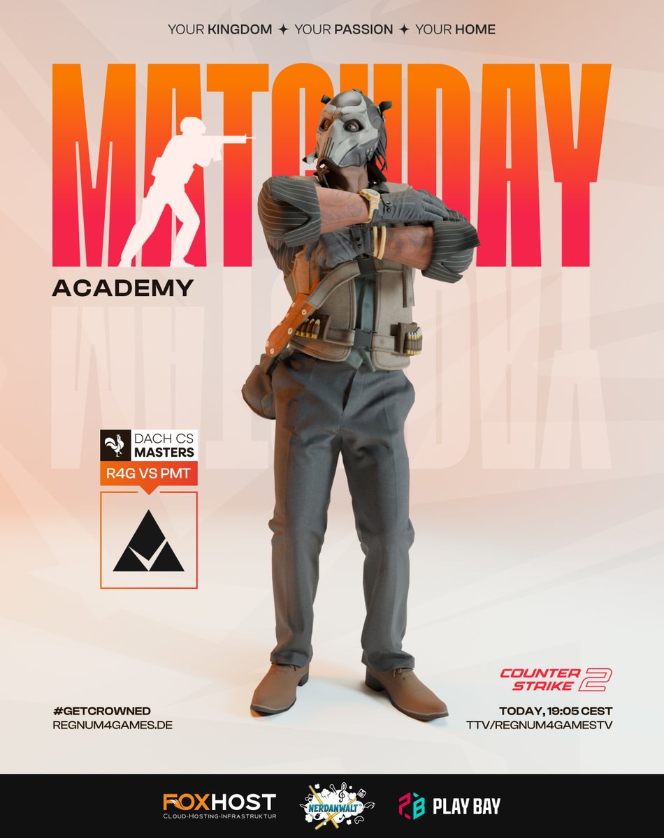 regnum4games (@regnum4games) on Twitter photo #BANGER-ALARM! 🚨
Heute geht es für unser Academyteam mit Bootcampbuff in den #DACHCSMasters gegen <a href="/ProjectMinerva_/">Project Minerva</a>! 👀
📺| twitch.tv/regnum4gamestv
🎙️| <a href="/MysteryRatchet/">Tom | MysteryRatchet</a> & <a href="/XiouzT/">Xiouz_Tv</a>
Schaltet ein und feuert das Team an! 🔥
#getcrowned 👑 | #R4GWIN #BANGER-ALARM! 🚨
Heute geht es für unser Academyteam mit Bootcampbuff in den #DACHCSMasters gegen <a href="/ProjectMinerva_/">Project Minerva</a>! 👀
📺| twitch.tv/regnum4gamestv
🎙️| <a href="/MysteryRatchet/">Tom | MysteryRatchet</a> & <a href="/XiouzT/">Xiouz_Tv</a>
Schaltet ein und feuert das Team an! 🔥
#getcrowned 👑 | #R4GWIN