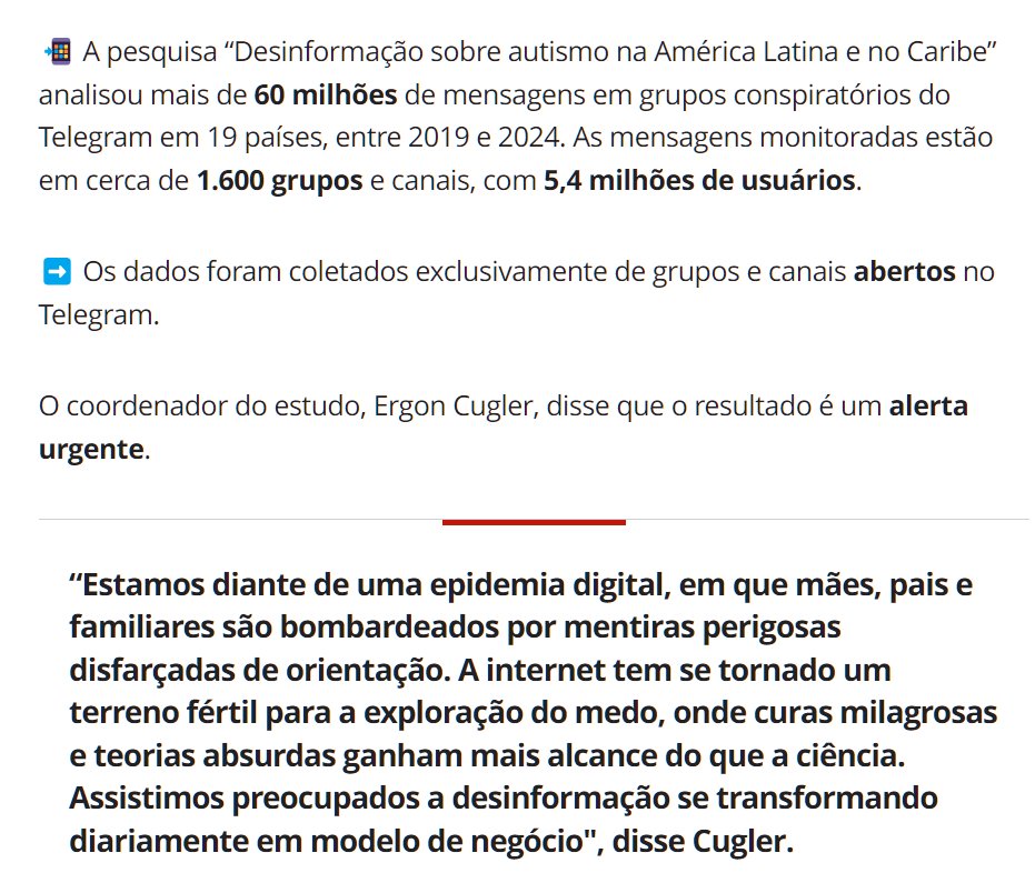 A desinformação sobre autismo cresceu 15.000% nos últimos cinco anos nos países da América Latina e do Caribe – e o Brasil lidera o ranking de teorias conspiratórias sobre o tema. E o que revela um estudo da FGV junto com a Associação Nacional para Inclusão das Pessoas Autistas.