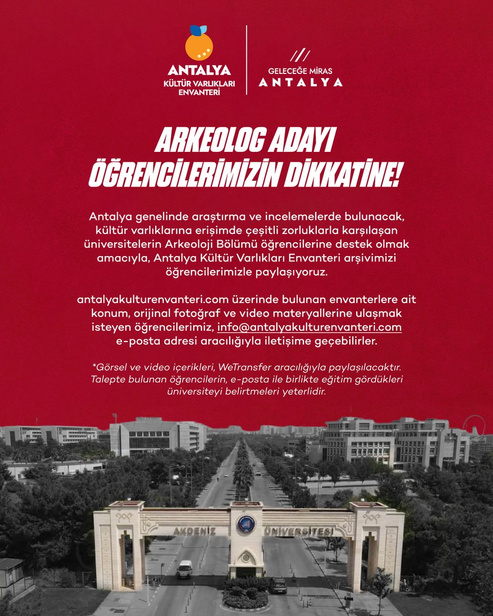 Arkeolog Adayı Öğrencilerimizin Dikkatine