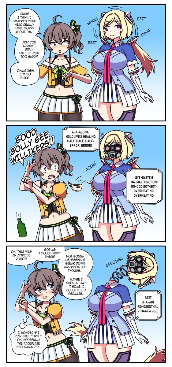 mechamaiden78's tweet photo. Aki "Fake"senthal/アキ "にせ"ンタール
Random idea that I had in mind for April Fools but couldn't make it in time
(DeepL) エイプリルフール用に思いついた思いつきのアイデアだが、間に合わなかった。

※ 日本語機械翻訳なし。申し訳ありません。
#祭絵
#Akimage
#アロ絵 
#メカバレ 
#ロボ娘 https://t.co/VSXgVWe6Oe