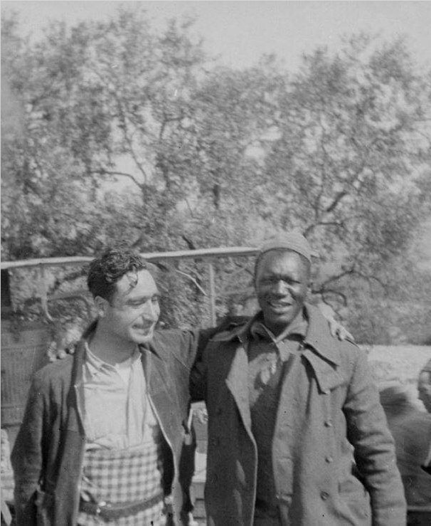Two volunteers in the Abraham Lincoln Battalion: Setty Abraham from Baghdad and Mack Coad from Alabama. Taken at Darmós, Tarragona, April 1938. More about them and other Brigaders from <a href="/LincolnBrigade/">ALBA</a> and their excellent website alba-valb.org