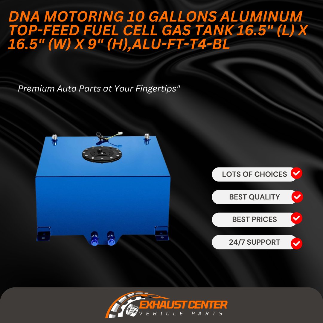 Exhaustcenter's tweet photo. 🚗💨 Upgrade your fuel system with the DNA MOTORING 10-Gallon Aluminum Top-Feed Fuel Cell Gas Tank (ALU-FT-T4-BL)!
📏 Size: 16.5"(L) x 16.5"(W) x 9"(H)
💪 Built for performance—ideal for street rods, hot rods, drift cars, muscle cars & track builds.

Perfect fit for custom builds on:
✅ Honda Civic
✅ Nissan 240SX
✅ Mazda RX-7
✅ Ford Mustang
✅ Chevy Camaro

#FuelCell #CarMods #PerformanceParts #DNAMotoring #TrackReady #JDM #MuscleCar