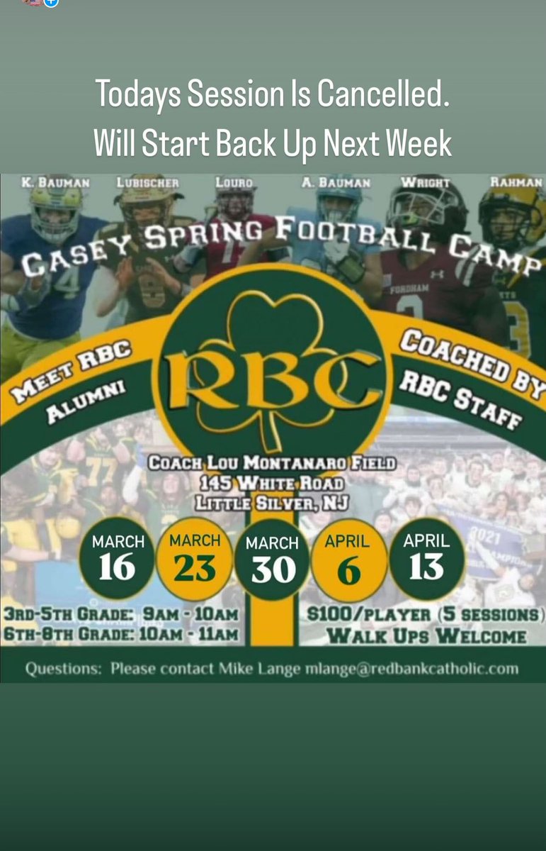 Saint James (@stjamesfball) on Twitter photo Todayโs session is cancelled!
<a href="/CoachLangeRBC/">Coach Lange</a> <a href="/CipotJohn/">Coach John Cipot</a> <a href="/MattMosquera17/">Matt Mosquera</a> <a href="/coachrosenfeld/">Coach Rosie</a> <a href="/Coach_DSki/">Coach Deano</a> Todayโs session is cancelled!
<a href="/CoachLangeRBC/">Coach Lange</a> <a href="/CipotJohn/">Coach John Cipot</a> <a href="/MattMosquera17/">Matt Mosquera</a> <a href="/coachrosenfeld/">Coach Rosie</a> <a href="/Coach_DSki/">Coach Deano</a>