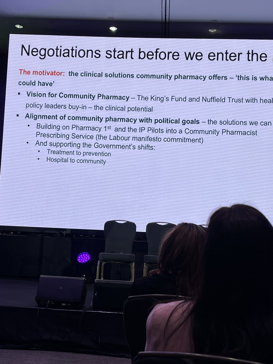 mwbstyles's tweet image. Janet Morrison @ComPharmEngland negotiations start before we enter the room, aligning community pharmacy solutions with political goals with the proviso that the sector needs to be stabilised first @PharmacyBiz #PBConference25