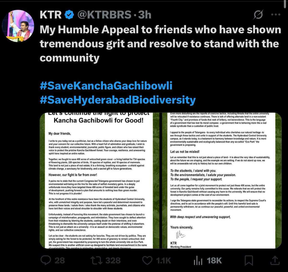 kattarcongresii's tweet photo. Dear Students, Environmentalists, Crusaders,
Here is a typical tool test on the letter of commitment. Not real.
As we all know, KTR is 100% Artificial and 0% Intelligence.
If we may add, 100% Fake too.
#fakestarktr
#Brscheappolitics
#Scamily https://t.co/nSzLLMYryC