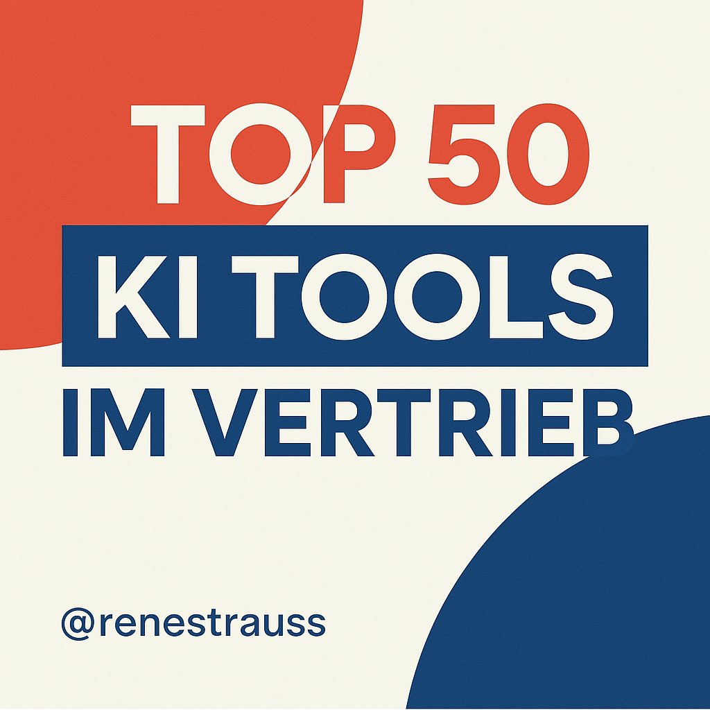 ReneStrauss's tweet photo. Die 5️⃣0️⃣  besten KI-Tools speziell für den Vertrieb, die du 2025 kennen solltest!

KI ist längst mehr als ein Buzzword – sie verändert, wie wir arbeiten, denken und kommunizieren. 

Ich habe für euch eine Liste mit 50 KI-Tools zusammengestellt, die euch helfen können, produktiver, kreativer und effizienter zu werden.

Von Text über Bild bis hin zu Automatisierung:
▪️ChatGPT – für Texte, Brainstorming, Ideen & Code
▪️Midjourney / DALL·E – beeindruckende Bildgenerierung
▪️Notion AI – smarter arbeiten & organisieren
▪️Runway ML – Videoschnitt mit KI
▪️ElevenLabs – ultra-realistische Sprachsynthese
▪️Descript – Podcast- & Videobearbeitung leicht gemacht
▪️Looka – Logo-Design in Minuten
▪️https://t.co/lx10kYWQWi – Präsentationen, die überzeugen
▪️https://t.co/sKVrpJ8gbN / Jasper – Content-Marketing auf Autopilot
▪️Durable – komplette Website in unter 1 Minute
… und viele mehr.

Warum das wichtig ist:
KI ist nicht da, um uns zu ersetzen – sondern um uns zu unterstützen. Wer die Tools kennt, hat die Nase vorn.

Lust auf die komplette Liste mit allen 50 Tools❓

Schreib mir „KI50“ in die Kommentare und ich schick dir den Link zur Übersicht!