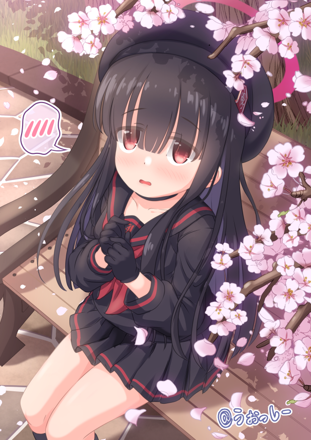 ブルアカ「「あ、あの……私なんかが先生とお花見なんて……いいんですか……?」#ブルアカ 」|うぉっしーのイラスト