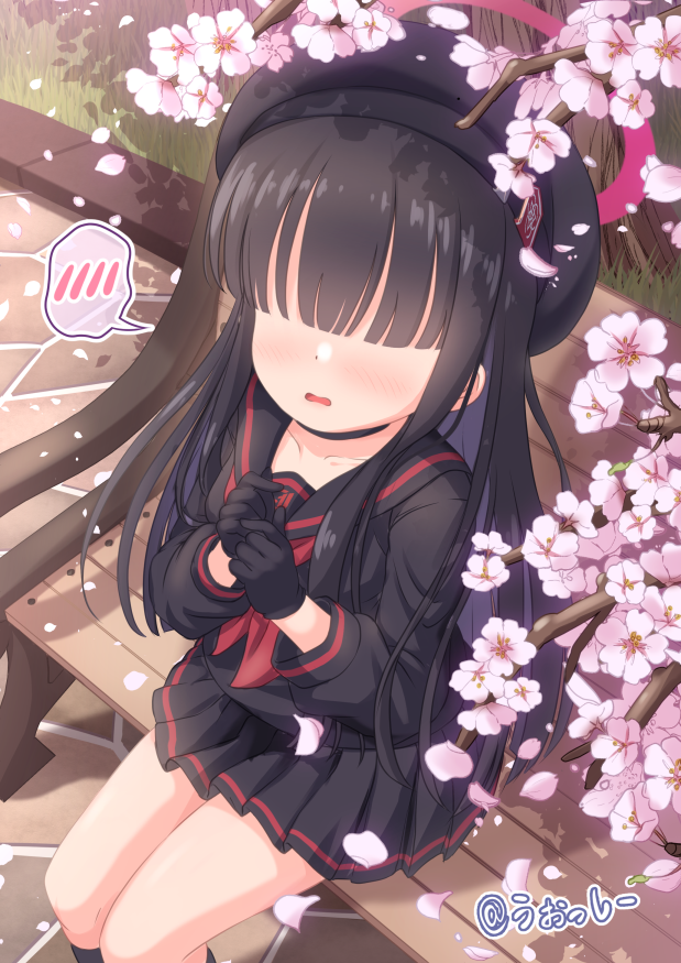 ブルアカ「「あ、あの……私なんかが先生とお花見なんて……いいんですか……?」#ブルアカ 」|うぉっしーのイラスト