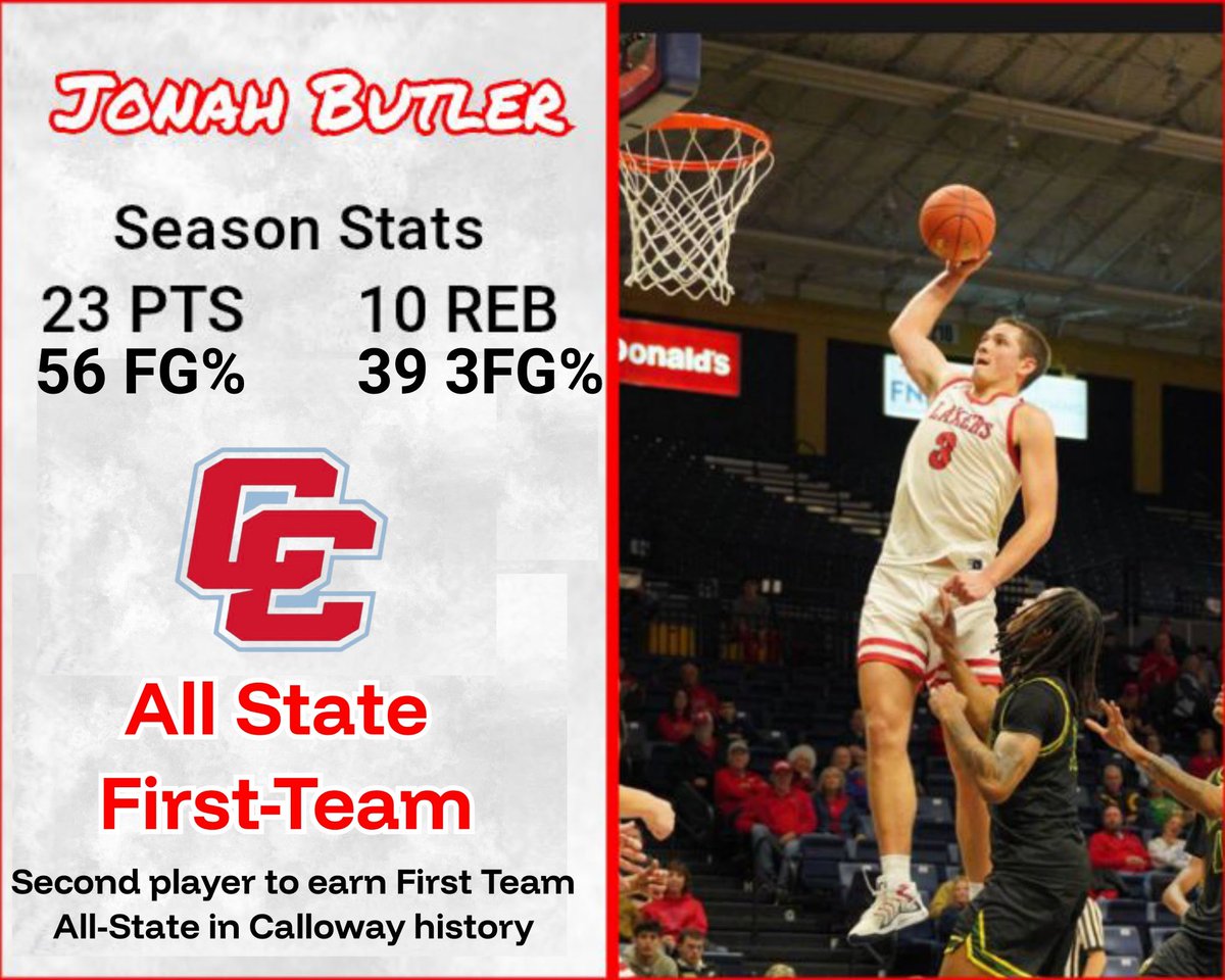 <a href="/courierjournal/">Courier Journal</a> selected our guy <a href="/JonahButler35/">Jonah Butler</a> as 1st Team All State ‼️