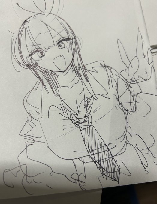 鉛筆で書くの苦手。ボールペンで書くの好き。ペンタブと書き味が同じく感じる 