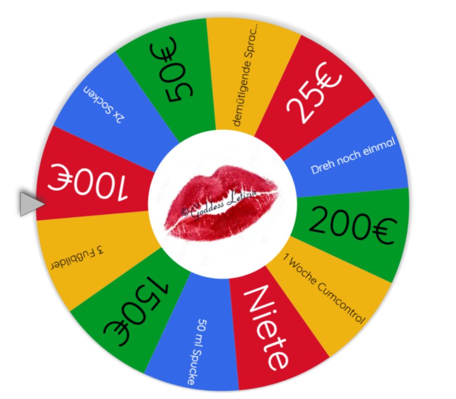 Welche willige Zahlsklave hat Lust auf ein Spiel und will sein Glück am Sonntag versuchen? 😈

Preis pro Spin 10€ / Paypal via DM

Versand zahlt der Käufer

Live Spin via Discord  

#zahlsklave #herrin #glücksspiel #fussfetisch #paypig #rt_game #humiliation #cumcontrol #socks