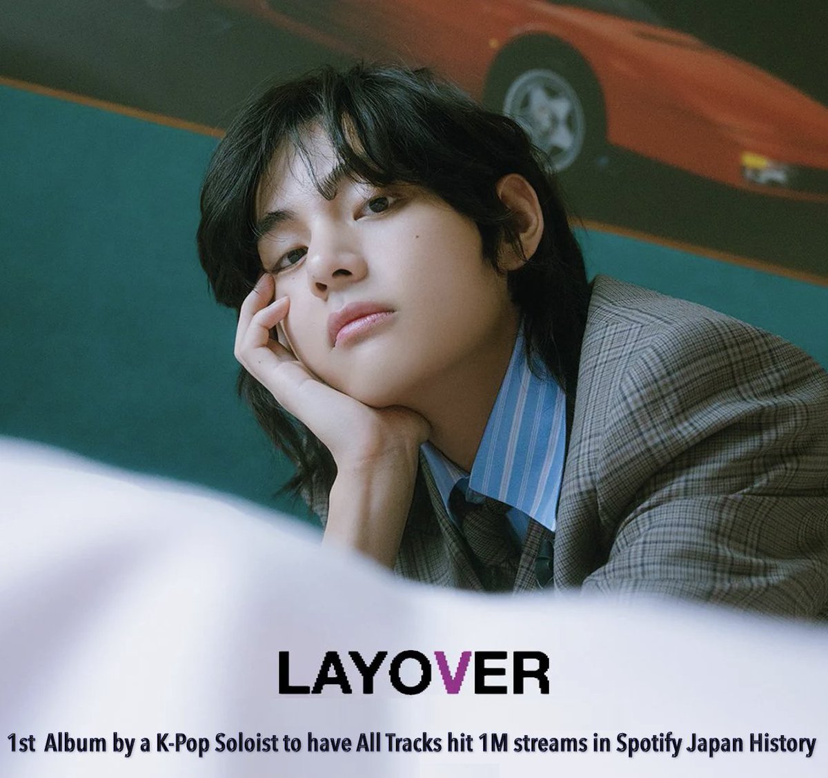 WORLDMUSICAWARD's tweet photo. #V's 'Layover' is now the 1ST Album by a K-Pop Soloist to have all its tracks reach 1M streams in Spotify Japan history! 💪🥇💿✖️🇰🇷👨‍🎤💥1⃣Ⓜ️🎧✖️6⃣🎶���🇯🇵🐐👑💜 https://t.co/dLdY3PyoNN