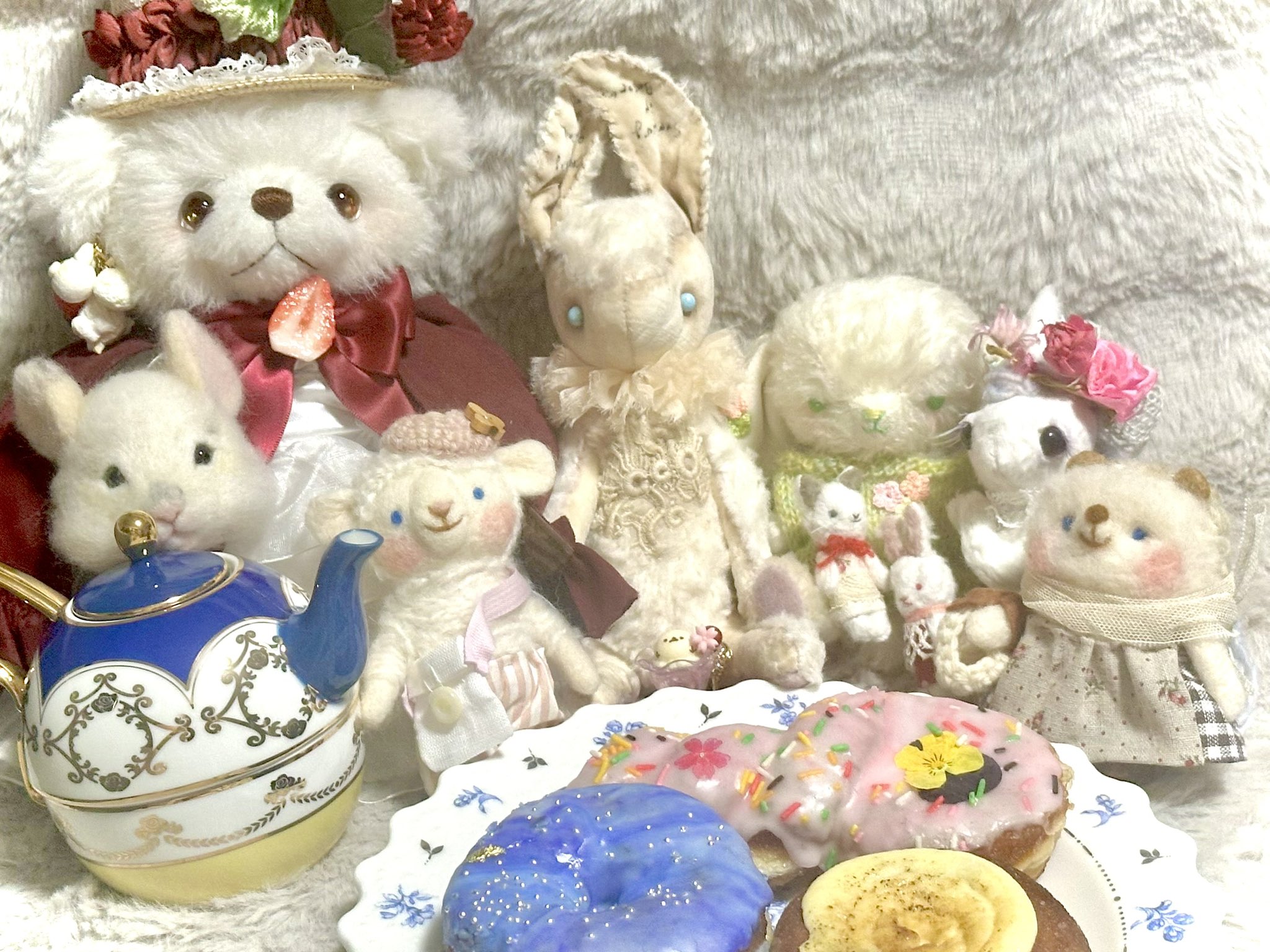いとわたあめ テディベア うさぎ 食べ物 新作！ ⋆⸜ ポップコーンうさぎ ⸝⋆ くまにつづいて ポンッと