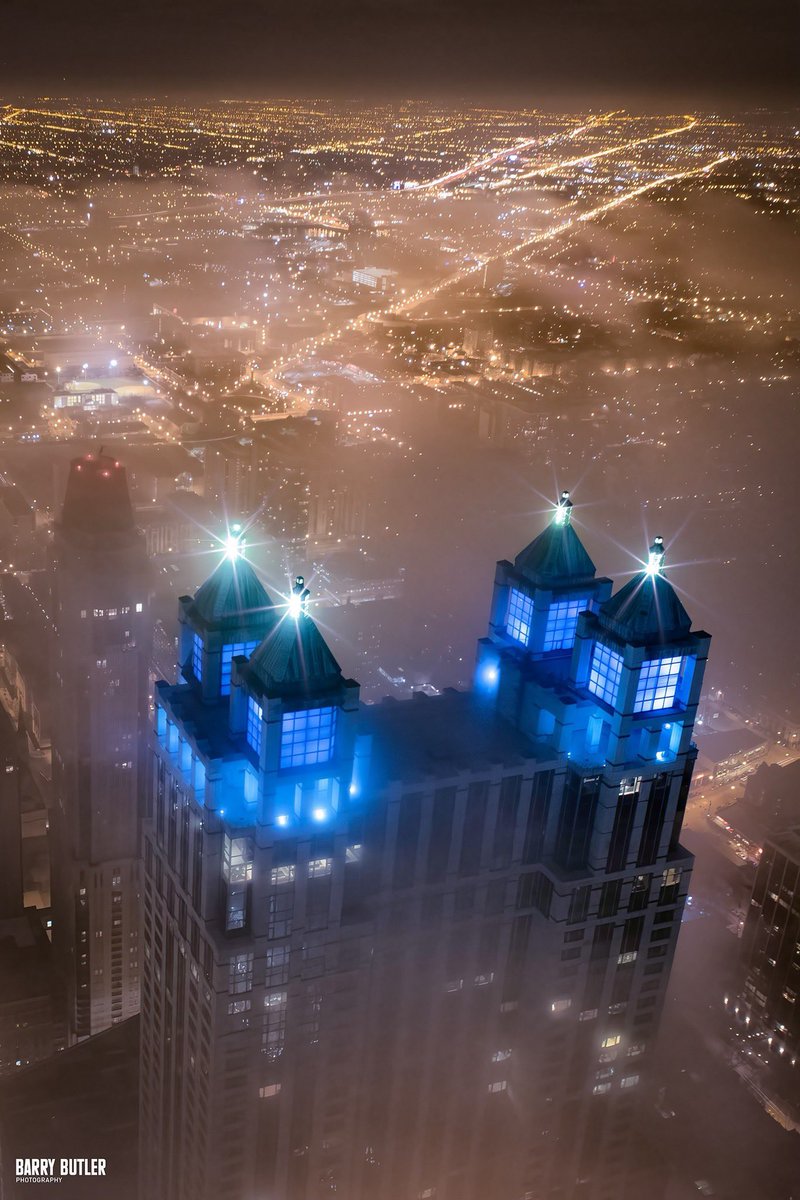 April is Autism Awareness Month. This is 900 N Michigan with blue lights honoring the cause.  It's the 11th tallest building in the Chicago.