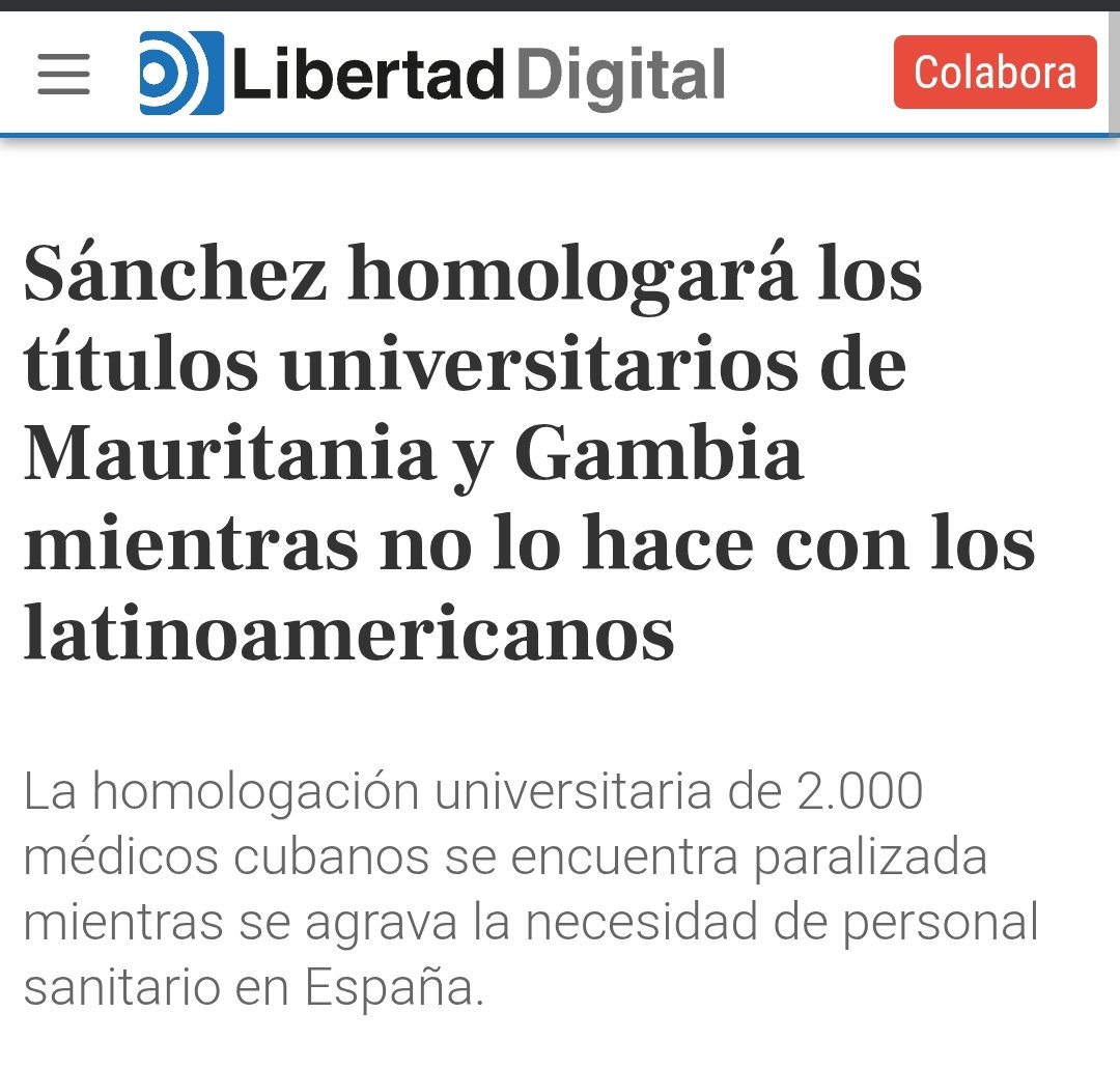 pabloharour's tweet photo. Homologar títulos de medicina de Mauritania y Gambia ✅

Poner en duda la formación de los médicos de universidades privadas ✅

Homologar títulos de medicina de países latinos 🔴🔴🔴🔴🔴🔴 https://t.co/d0YPJvu5fs