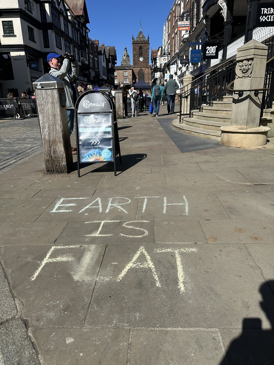 People fighting back against the wacko’s in <a href="/ShitChester/">12 years of Shitchester</a> today. Bit harsh on the earth though, it’s just a bit round rather than fat surely 🤷🏼‍♂️🌎