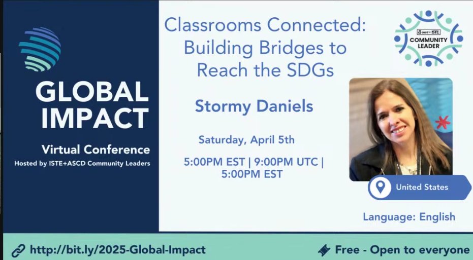 Thank you <a href="/MsDanielsStormy/">Stormy Daniels | #ChangeMaker | EdTechPurpose</a> for inspiring educators and classes around the world. Global connection enriches teaching and learning. Looking forward to adding activities to your padlet. 🌍#ISTE  #ASCD #WeLearnBetterTogether #GlobalImpact2025