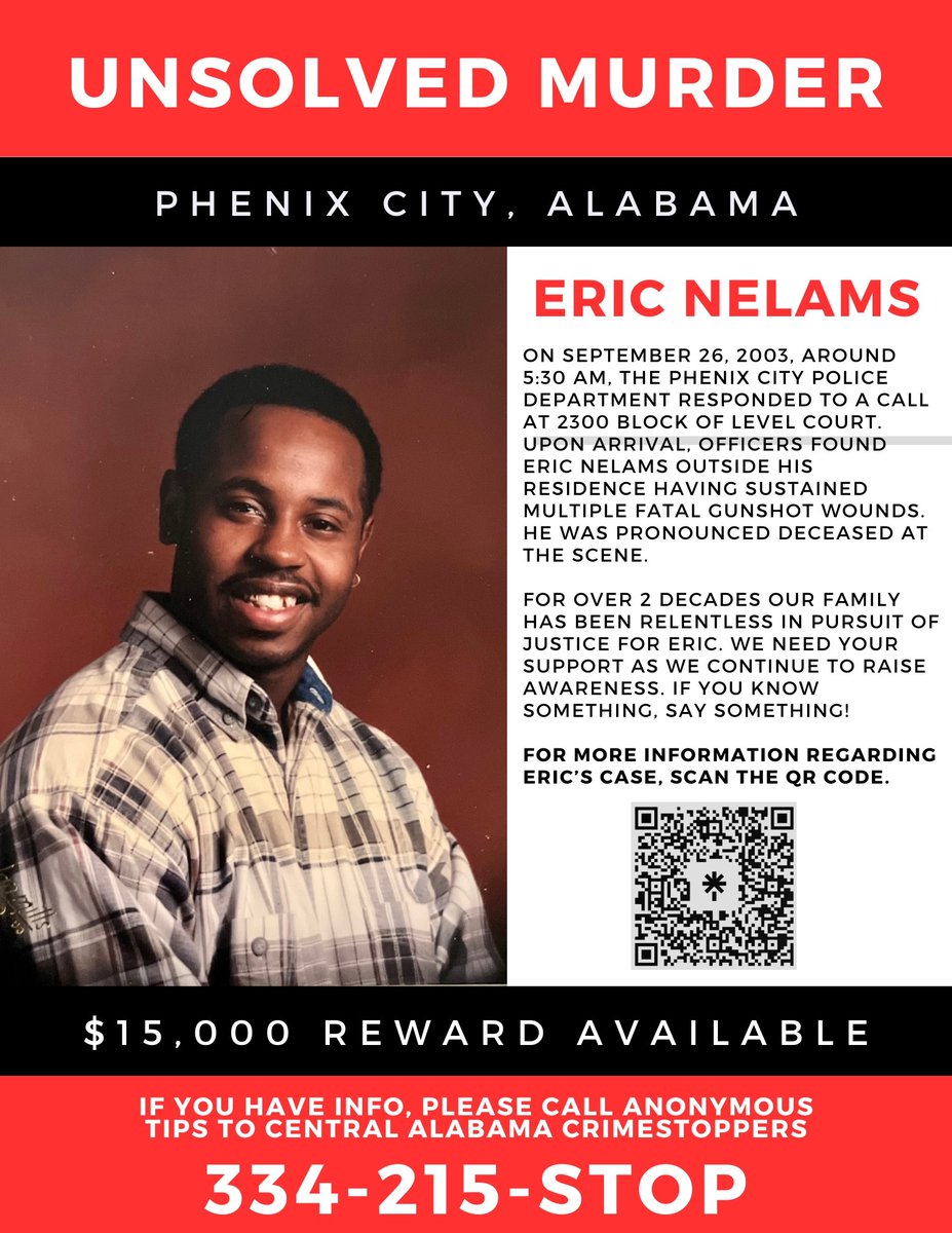 $15,000 reward offered for information on 2003 cold case murder in Phenix City blackbeltnewsnetwork.com/news/15-000-re… via <a href="/BlackBeltNN/">Black Belt News Network</a>