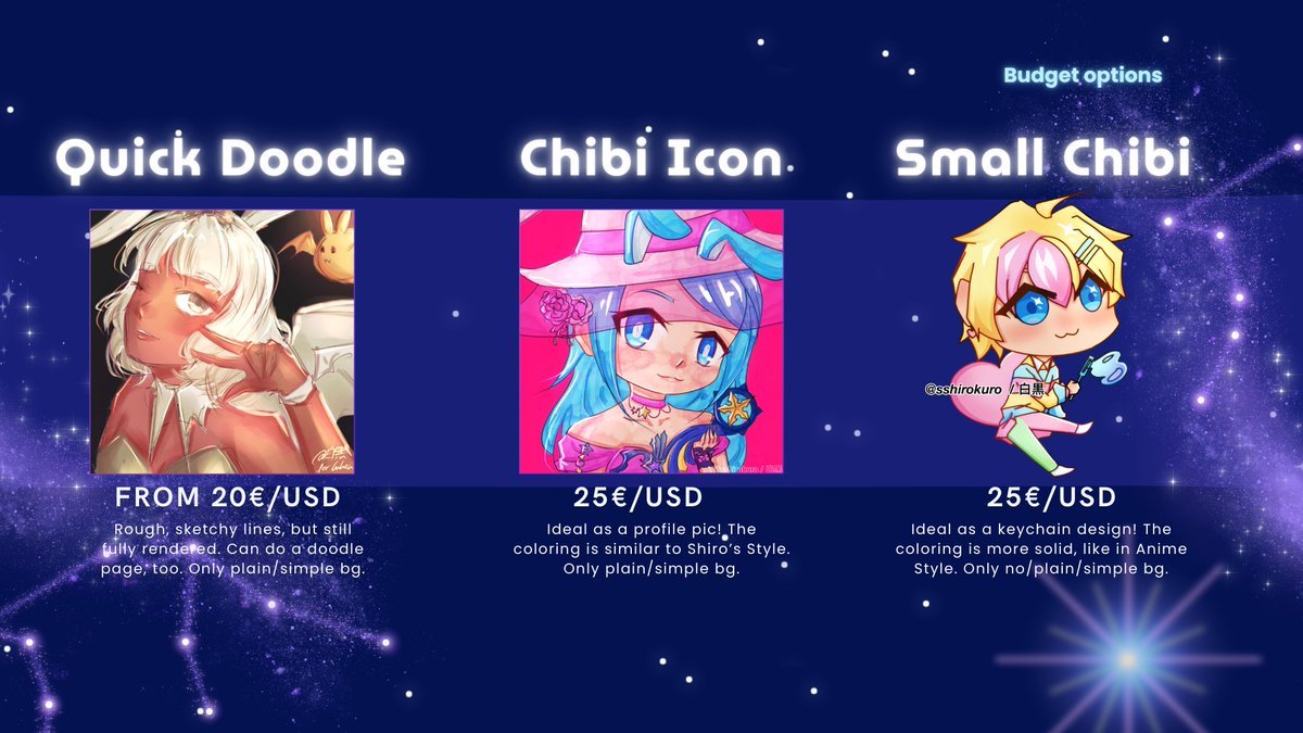 Sshirokuro's tweet image. C0MMISSION INFO! 💙💫
You can order through Vgen or DM. TOS and Vgen in bio or below!! For any questions, don’t hesitate in asking. ES/ENG/FR/日本語 OK !! ☆
. . . . . . . . . . . . . . . . . .
( INTERACTIONS APPRECIATED!! ♡ )
