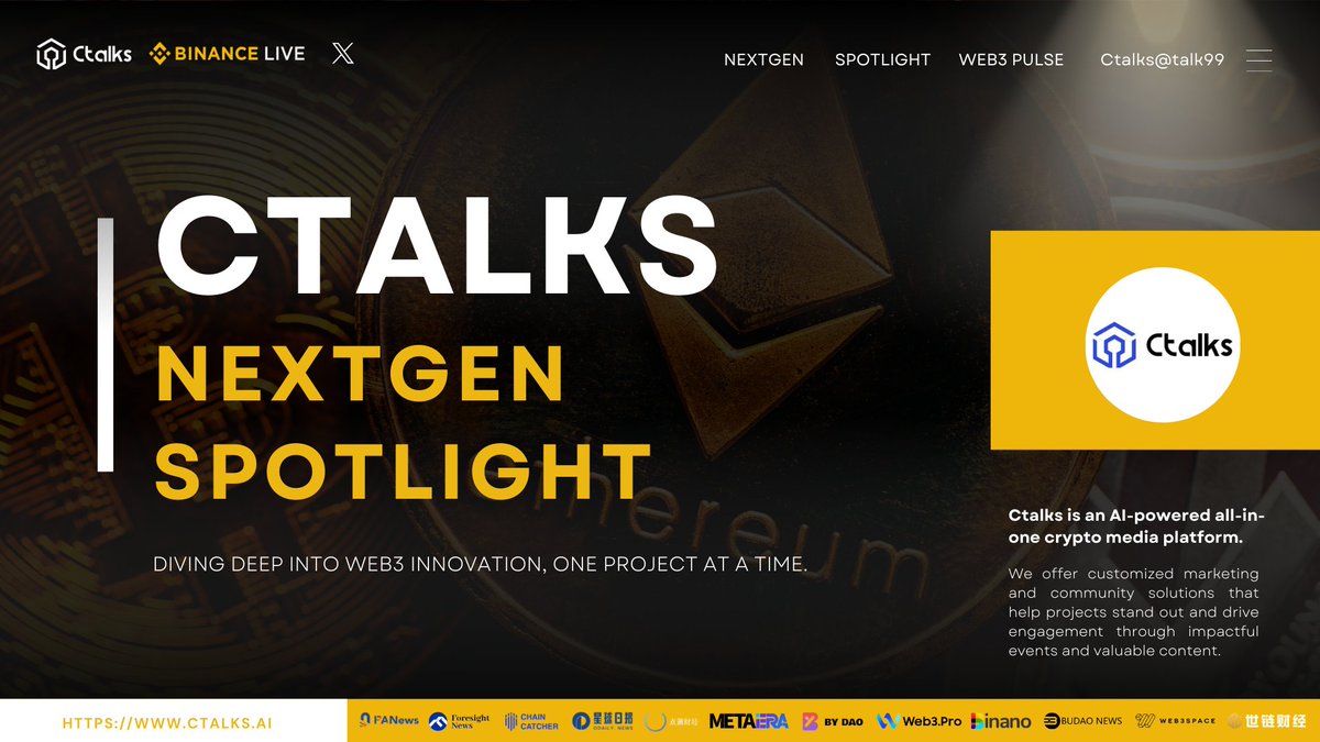 talk99's tweet photo. Introducing: Ctalks NextGen Spotlight ✨  
A premium interview series by Ctalks 🎤  
Spotlighting visionary Web3 builders shaping the future of crypto 🚀

From bold ideas to real impact — get inspired by the minds behind the movement 🔥

First episode coming soon… stay tuned! 👀

#Web3 #NextGenSpotlight #CryptoBuilders #Innovation #Interviews