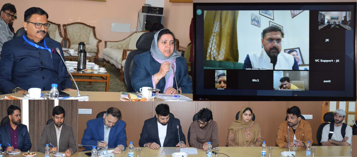 diprjk's tweet photo. The three member Cabinet Sub-Committee on reservation rules under the chairmanship of Minister for Health and Medical Education, Social Welfare and Education, Sakeena Itoo, interacted with several public delegations and students regarding their grievances on reservation rules at SKICC here today.
Minister for Jal Shakti, Forest, Ecology & Environment and Tribal Affairs, Javed Ahmad Rana and Minister for Youth Services and Sports, Satish Sharma (members of Sub-committee); Commissioner Secretary, Social Welfare Department, Sanjeev Verma; Commissioner Secretary, GAD, M Raju; Secretary Law, Achal Sethi and senior officers from General Administration department and Social Welfare department also participated in the meeting.
During the interaction, the delegations presented their view point before the Sub-committee regarding existing reservation policy.
While examining their grievances and issues regarding reservation rules, the Sub-Committee assured them that the government will take viewpoint of every section of society to arrive at an amicable solution where everyone’s interest is safeguarded.
The Sub-Committee further said that they are open for discussions with everyone in order to reach cordial solution.
The Sub-Committee added that they will present its report within the given time frame of six months to the council of ministers headed by Chief Minister, Omar Abdullah.
Pertinently, the Cabinet Sub-Committee was constituted by the Omar Abdullah led government after assuming power to look into grievances projected by several section of aspirants against the existing reservation rules.
@CM_JnK
@DDNewslive
@airnewsalerts