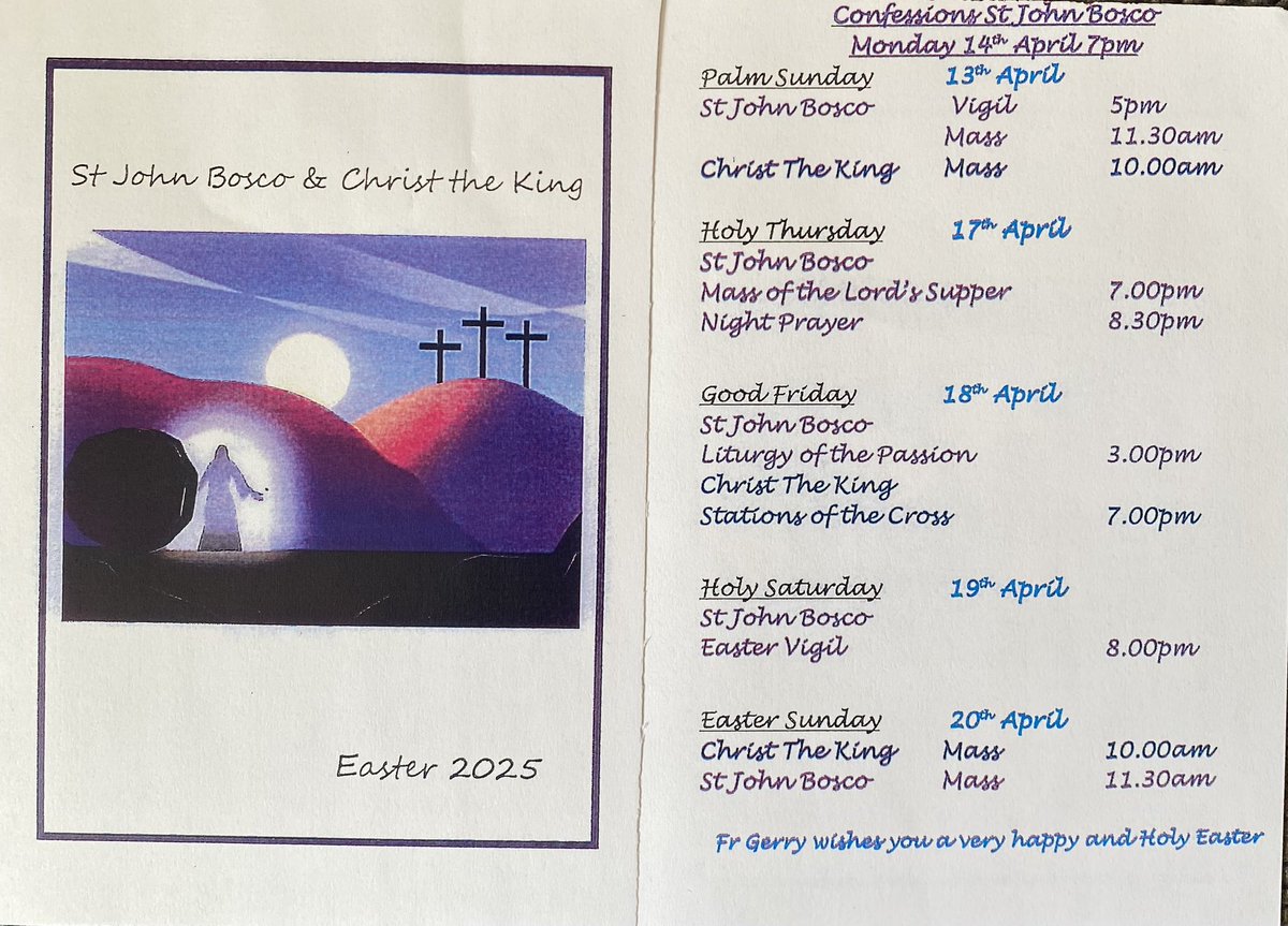 Easter 2025 Parish Schedule