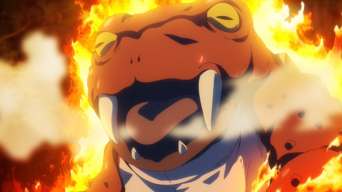 ／
#自動販売機に生まれ変わった俺は迷宮を彷徨う 
第２話「王蛙人魔が現れた」
＼

熊会長からの依頼を受け
ハッコンとラッミスは蛙人魔の討伐へ同行することに❗️
護衛の面々との交流も深める中
絶え間ない蛙人魔の発生に異変を感じ…⁉️

この後22:00から︎
TOKYO MXで再放送📺

#俺自販機