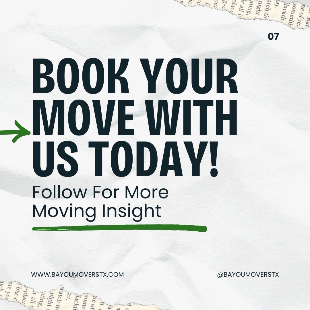 bayoumoverstx's tweet image. 🏠 Moving Tip #5: Clean and Prep Both Spaces

Clean your old place before leaving, and make sure your new home is move-in ready. Check utilities, do a deep clean, and inspect for repairs.

✨ A fresh start starts with a clean slate.

#CleanHome #MovePrep #HoustonMovingHelp