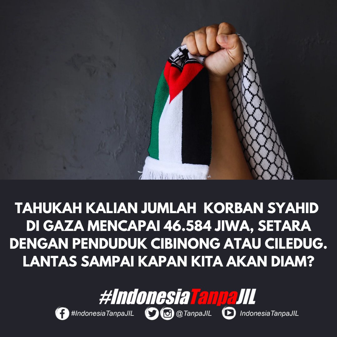 Diamnya kita sama saja merelakan Gaz4 hilang dari peta. Jangan diam, lakukan yang bisa kita lakukan sehingga nanti dipersaksian hari Akhir kita ada diposisi membela. Teruslah #BersuaraSampaiMerdeka !