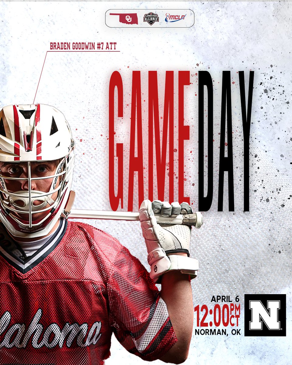 OU Men's Lacrosse (@oumenslax) on Twitter photo GAMEDAY
๐ฅ- Nebraska
๐๏ธ- OU IM Fields (400 Stinson St)
๐- Norman, OK
โฐ- 12:00 PM CT
๐บ- <a href="/oksportsnet/">Oklahoma Sports Network</a> GAMEDAY
๐ฅ- Nebraska
๐๏ธ- OU IM Fields (400 Stinson St)
๐- Norman, OK
โฐ- 12:00 PM CT
๐บ- <a href="/oksportsnet/">Oklahoma Sports Network</a>