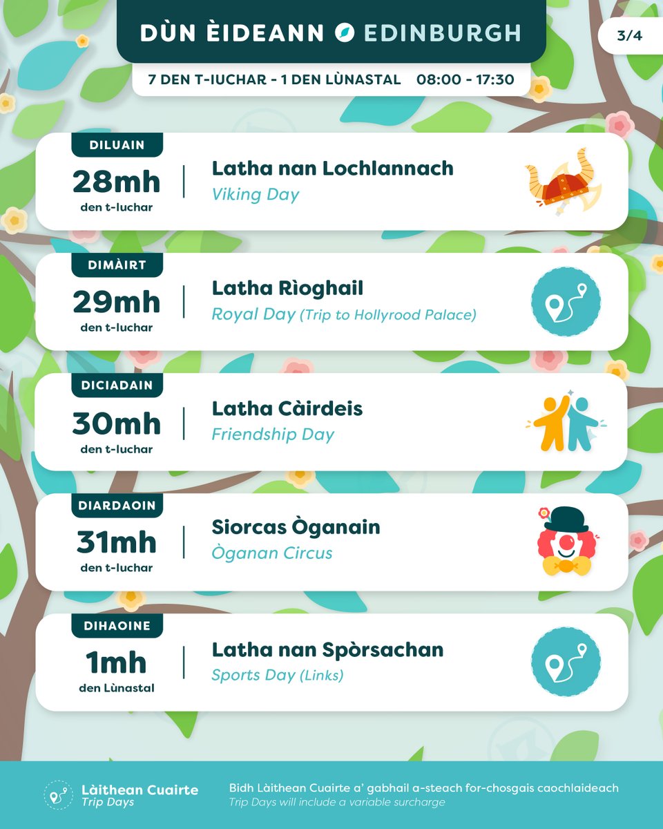 🏖️ Cluba nan Saor-làithean an Samhradh / Summer Holiday Club ☀️

✍️ Clàraich sa bhad! / Book now!

🔵 Òganan Dhùn Èideann:

Gnìomhan do chloinn aois sgoil-àraich agus na bun-sgoile / Activities for preschool and primary age children.