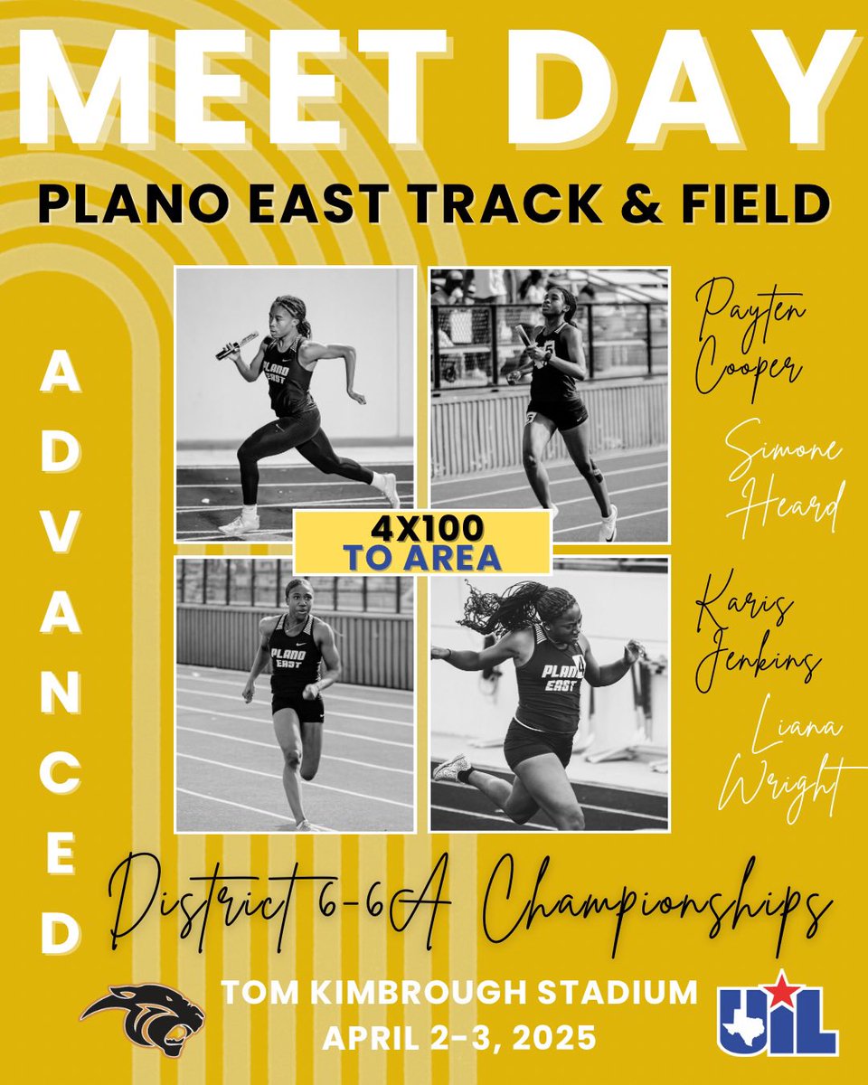 💥Tickets Punched to Area 🎟️ in all Relays💥

4th in the 4x100

Congrats Payten Cooper, Simone Heard, Karis Jenkins and Liana Wright‼️

<a href="/EastPanthers1/">Plano East Senior High School Panthers</a> <a href="/PESH_Athletics/">Plano East Panthers</a> <a href="/CoachReedXCTF/">Robert Reed</a>