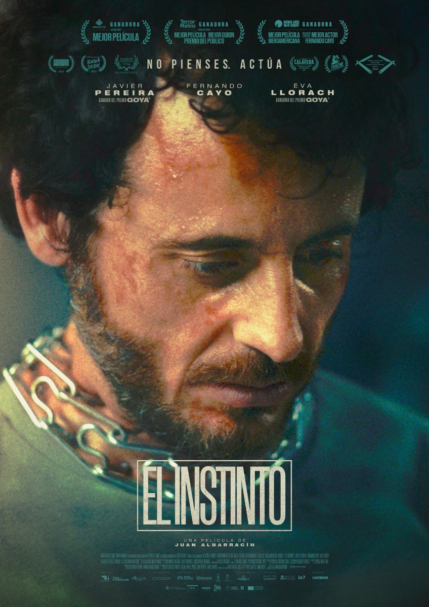 TerrorMolins (@terrormolins) on Twitter photo ✍️Anoteu a les agendes!
EL INSTINTO de <a href="/juanalbarracine/">Juan Albarracín</a> arribarà al cine el 16 de maig.
El thriller psicològic, protagonitzat per <a href="/javierpereira/">Javier Pereira</a> i <a href="/Fernando_Cayo/">Fernando Cayo</a>, va guanyar el premi a la millor pel·lícula i millor guió de #BeingDifferent, i premi del públic l'edició passada. ✍️Anoteu a les agendes!
EL INSTINTO de <a href="/juanalbarracine/">Juan Albarracín</a> arribarà al cine el 16 de maig.
El thriller psicològic, protagonitzat per <a href="/javierpereira/">Javier Pereira</a> i <a href="/Fernando_Cayo/">Fernando Cayo</a>, va guanyar el premi a la millor pel·lícula i millor guió de #BeingDifferent, i premi del públic l'edició passada.