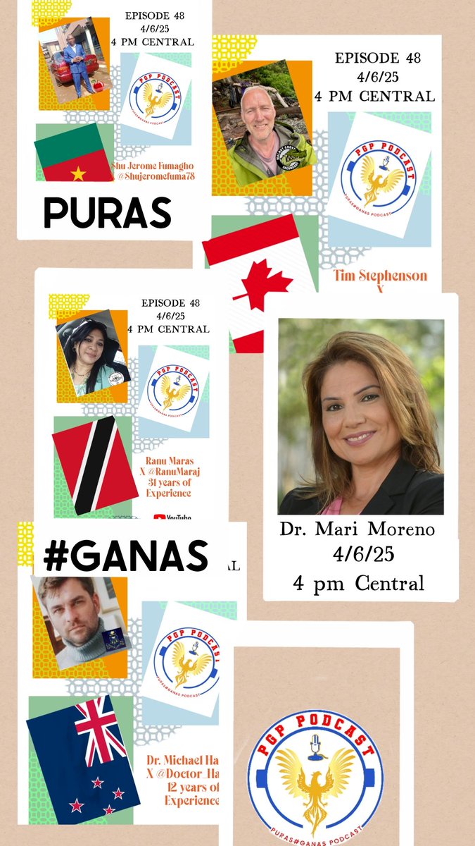Josh Tovar (@mpa_gojaguars) on Twitter photo #PGPPODCAST
<a href="/JTSPOTLIGHTS/">Josh Tovar</a>
Education across the globe
NEW TIME 4 pm Central
EPISODE 48 <a href="/Doctor_Harves/">Dr. Michael Harvey</a> <a href="/RanuMaraj/">Ranu Maraj</a> <a href="/astrostephenson/">Tim Stephenson</a>
<a href="/Shujeromefuma78/">Shu Jerome Fumagho</a>
LINK FOR TODAYS SHOW
youtube.com/live/s1hYGi1bFā¦
NEXT WEEK
E. 49 <a href="/jochumcj/">Chris Jochum</a> <a href="/Lopez28Lisa/">Lisa lopez</a> <a href="/RachelEdohoEket/">Dr. Rachel Edoho-Eket</a> <a href="/Norapaugh/">Dr. Nora Paugh</a>
Dr. Mary Endress #PGPPODCAST
<a href="/JTSPOTLIGHTS/">Josh Tovar</a>
Education across the globe
NEW TIME 4 pm Central
EPISODE 48 <a href="/Doctor_Harves/">Dr. Michael Harvey</a> <a href="/RanuMaraj/">Ranu Maraj</a> <a href="/astrostephenson/">Tim Stephenson</a>
<a href="/Shujeromefuma78/">Shu Jerome Fumagho</a>
LINK FOR TODAYS SHOW
youtube.com/live/s1hYGi1bFā¦
NEXT WEEK
E. 49 <a href="/jochumcj/">Chris Jochum</a> <a href="/Lopez28Lisa/">Lisa lopez</a> <a href="/RachelEdohoEket/">Dr. Rachel Edoho-Eket</a> <a href="/Norapaugh/">Dr. Nora Paugh</a>
Dr. Mary Endress