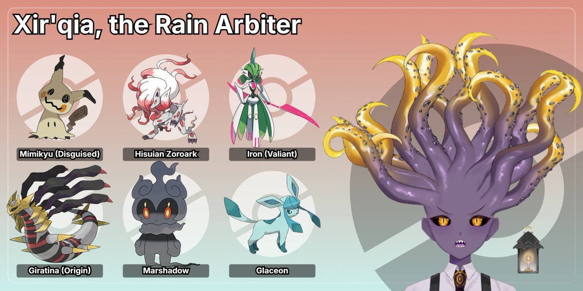 Xir_qiaVtuber's tweet image. My Elite Four team!