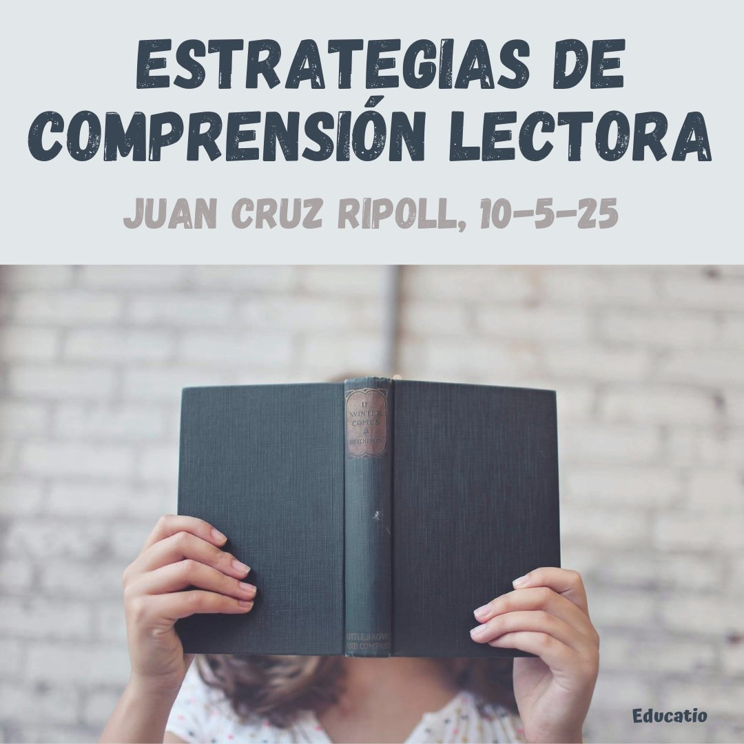 Educatiocat's tweet image. 👏Después del éxito del curso de lectoescritura...
ESTRATEGIAS DE COMPRENSIÓN LECTORA
Juan Cruz Ripoll, 10-5-25 online en directo
educatiocat.wordpress.com
#comprensionlectora #juancruzripoll #comprensiolectora #lectoescritura #lectoescriptura