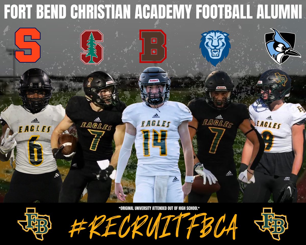 FBCA provides student-athletes the opportunity to meet their full potential both on the field &amp; in the classroom through a Christ centered environment.

Whether it’s a “P5” program or one of the top Academic institutions in the country, our Eagles are prepared for the next level!